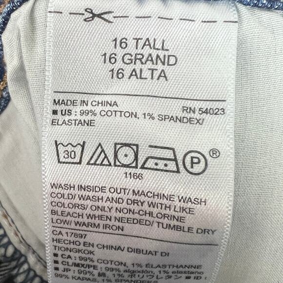 Old Navy Women 16T Boho Festival Indie Western Stretch Blue Raw Edge Flare Jeans - Picture 6 of 10